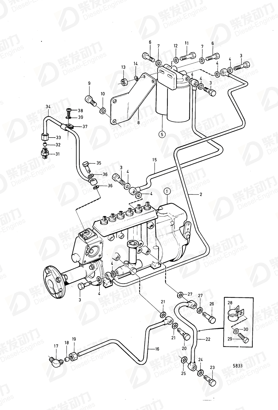 volvo penta Oil return pipe 466499 Drawing volvo penta Oil return pipe 466499 Drawing
